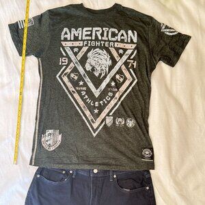 American Fighter Mens Large T-shirt Army Green Lion
